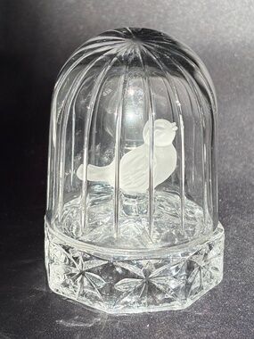 Vintage~ECHT Bleikristall~Hofbauer Byrdes~Crystal Bird in Cage~W Germany